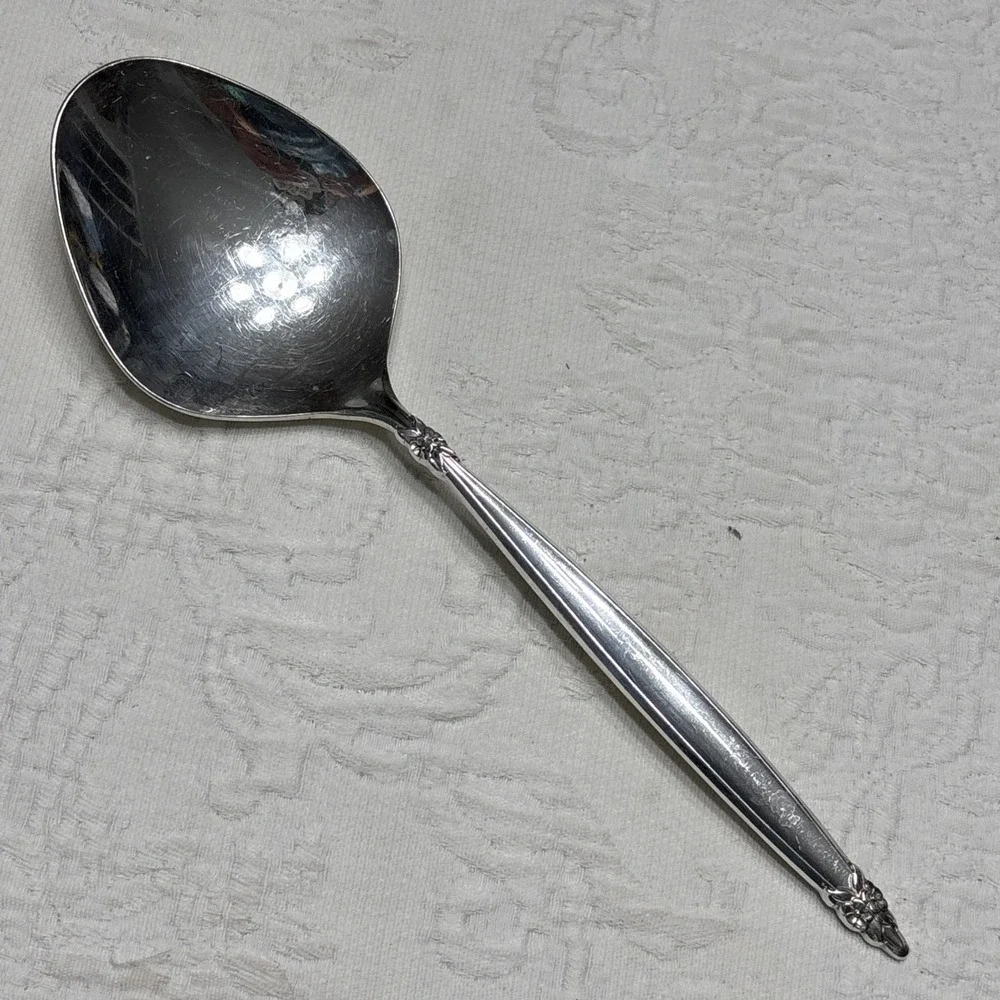 1965 GARLAND 1847 Rogers Bros IS Serving Casserole Spoon Silver Plate Flatware